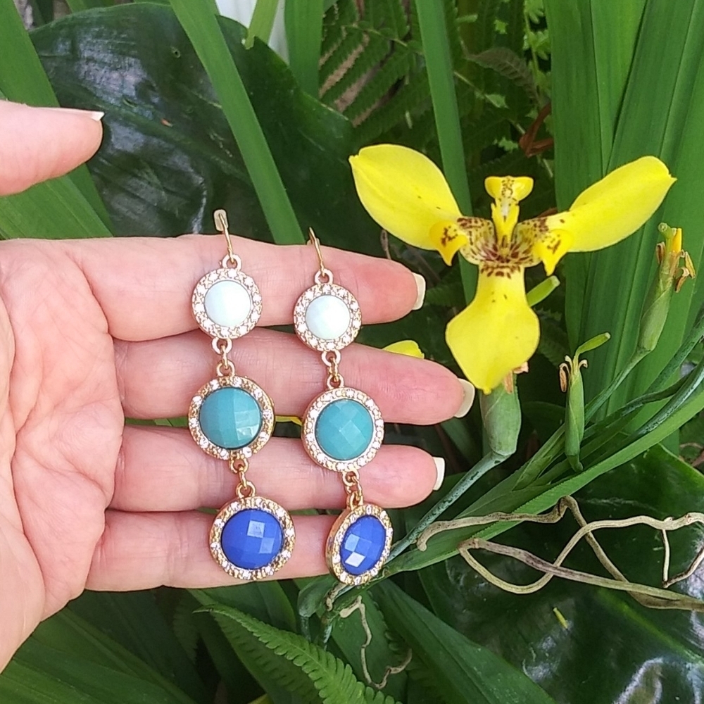 New Blue Dangle Faucet Earrings